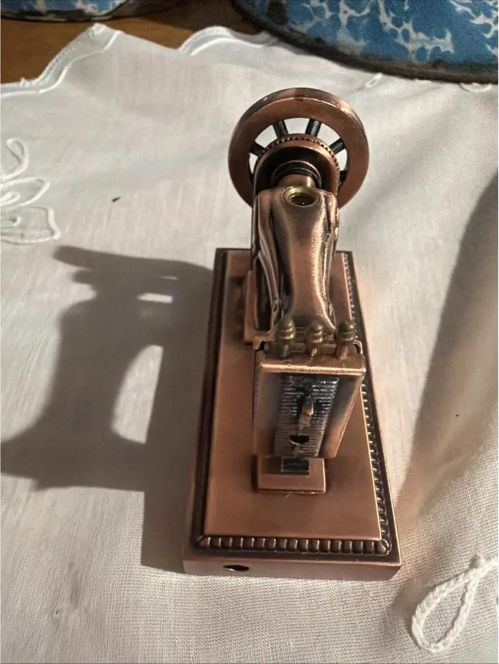 Vintage Lighter Old Sewing Machine Shape Copper Color Butane Works Unique - Picture 3 of 8